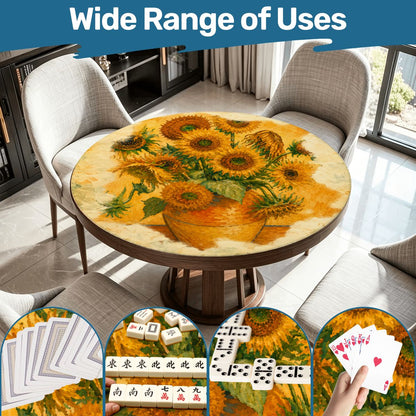 Sunflower Van Mahj Round Mahjong Mat