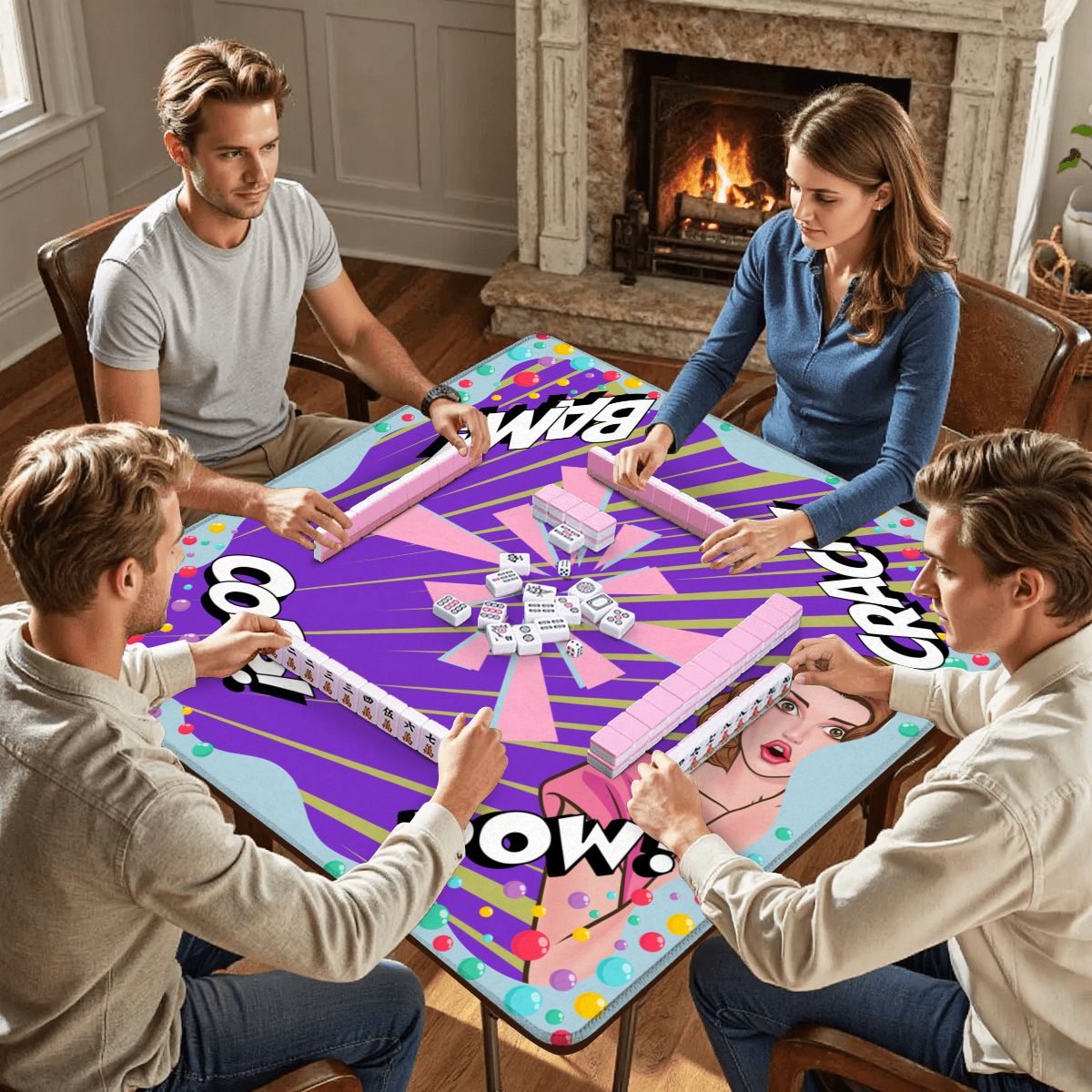 Purple Pop Art Mahjong Mat - Splash of Color Co.