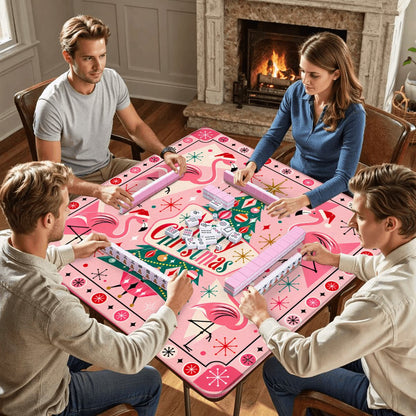 Santa's Pink Flamingos Modtastic Christmas Mahjong Mat