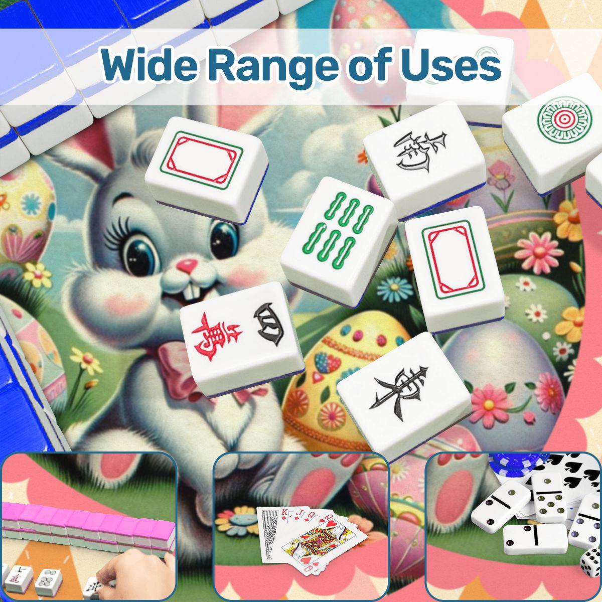 Hippity Hop Spring Bunny Mahjong Mat - Splash of Color Co.