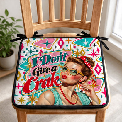 Funny Mahjong I Don't Give A Crak Quilted Chair Cushion