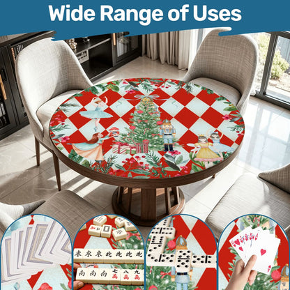 Harlequin Christmas Nutcracker Round Mahjong Mat