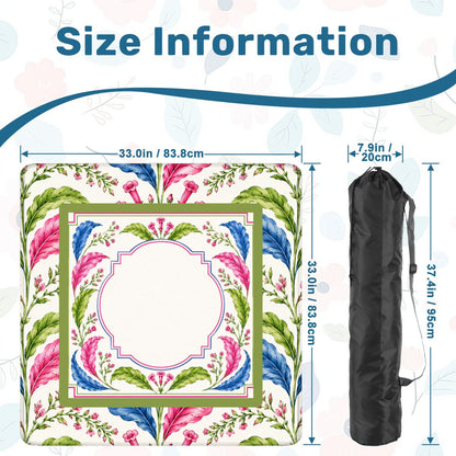 Tobacco Leaf Mahjong Mat Floral Chinoiserie Mahjong Mat 33"x33"