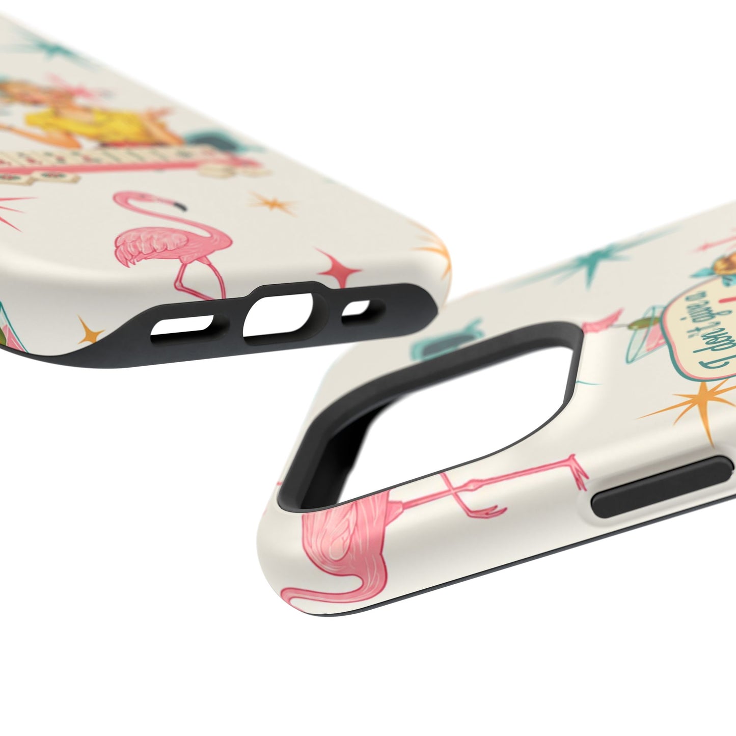 Funny Mahjong Tropical Flamingo Phone Case — “I Don’t Give a Crak” Magnetic Impact-Resistant Case
