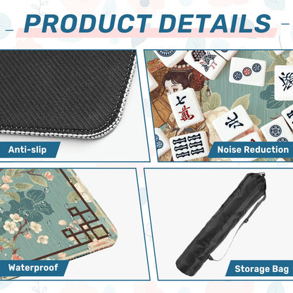 April Showers Asian Cherry Blossoms Vintage Inspired Mahjong Mat - Splash of Color Co.