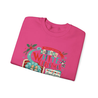 White Christmas Crewneck Vintage Holiday Mahjong Lover Sweatshirt