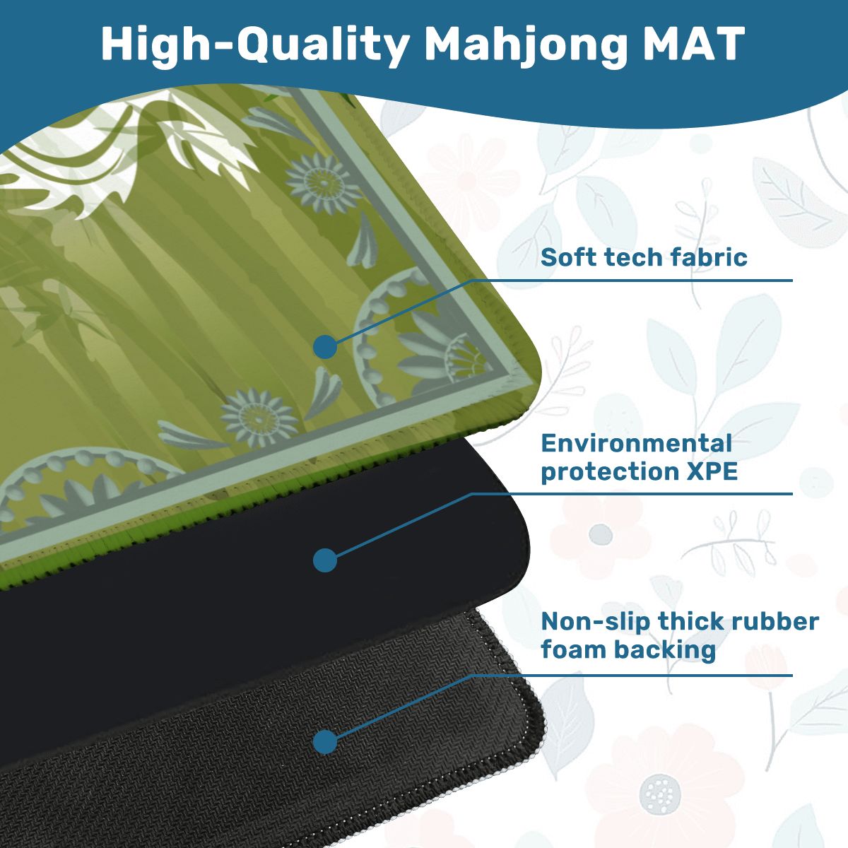 Eye Of The Dragon Bamboo Pattern Green Mahjong Mat