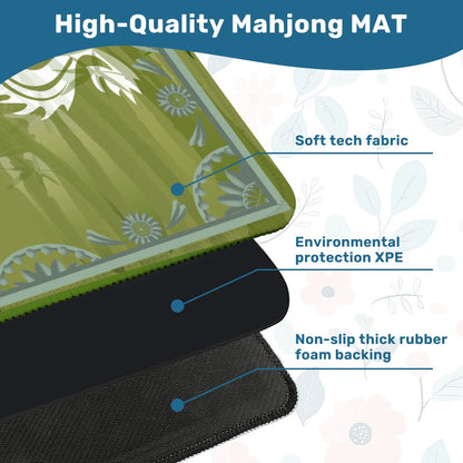 Eye Of The Dragon Bamboo Pattern Green Mahjong Mat