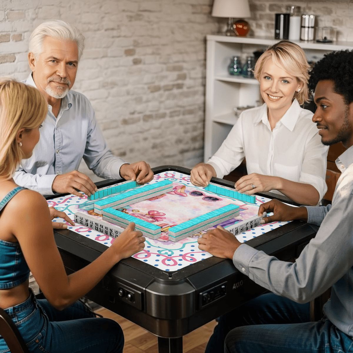 Retail Therapy Luxe Mahjong Mat, Bling, Bags And Tiles - Splash of Color Co.