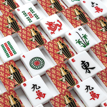 Art Deco Speakeasy Cocktail Shaker American Mahjong Tiles And Carry Case Bundle - Splash Of Mahj And Color Co.