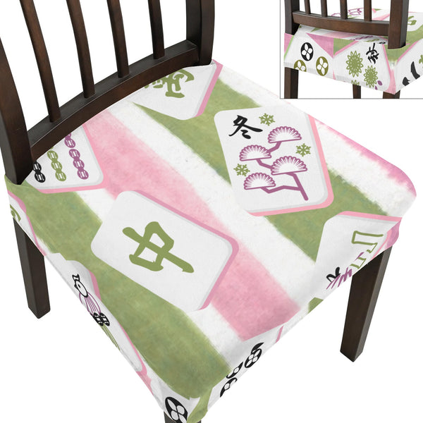 Mahjong Seat Covers, Pink Green Striped Chair Covers - Splash of Color Co.