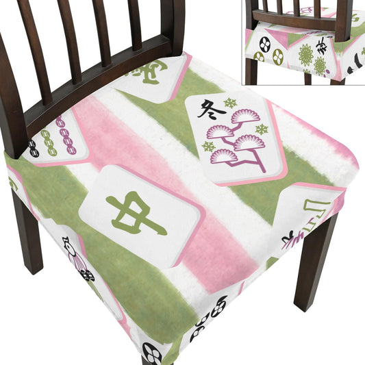 Mahjong Seat Covers, Pink Green Striped Chair Covers