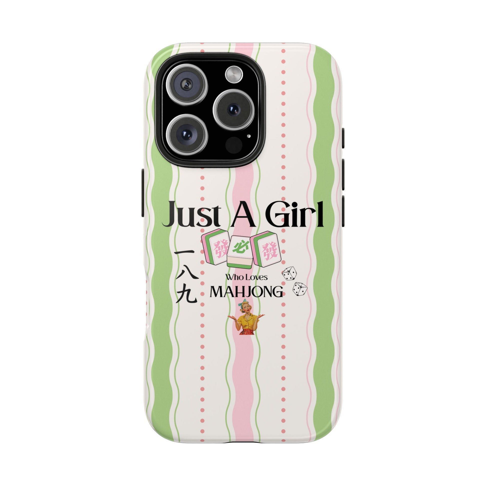 Just A Girl Who Loves Mahjong Phone Case | Mahjong Tiles Pattern - Splash of Color Co.