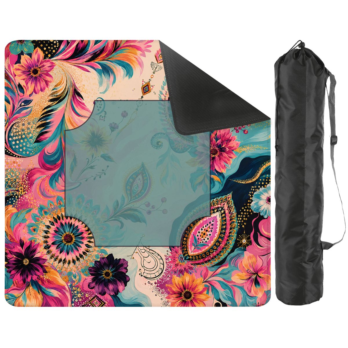 Boho Floral Infusion Bejeweled Edition 2 Mahjong Mat - Splash Of Mahj And Color Co.