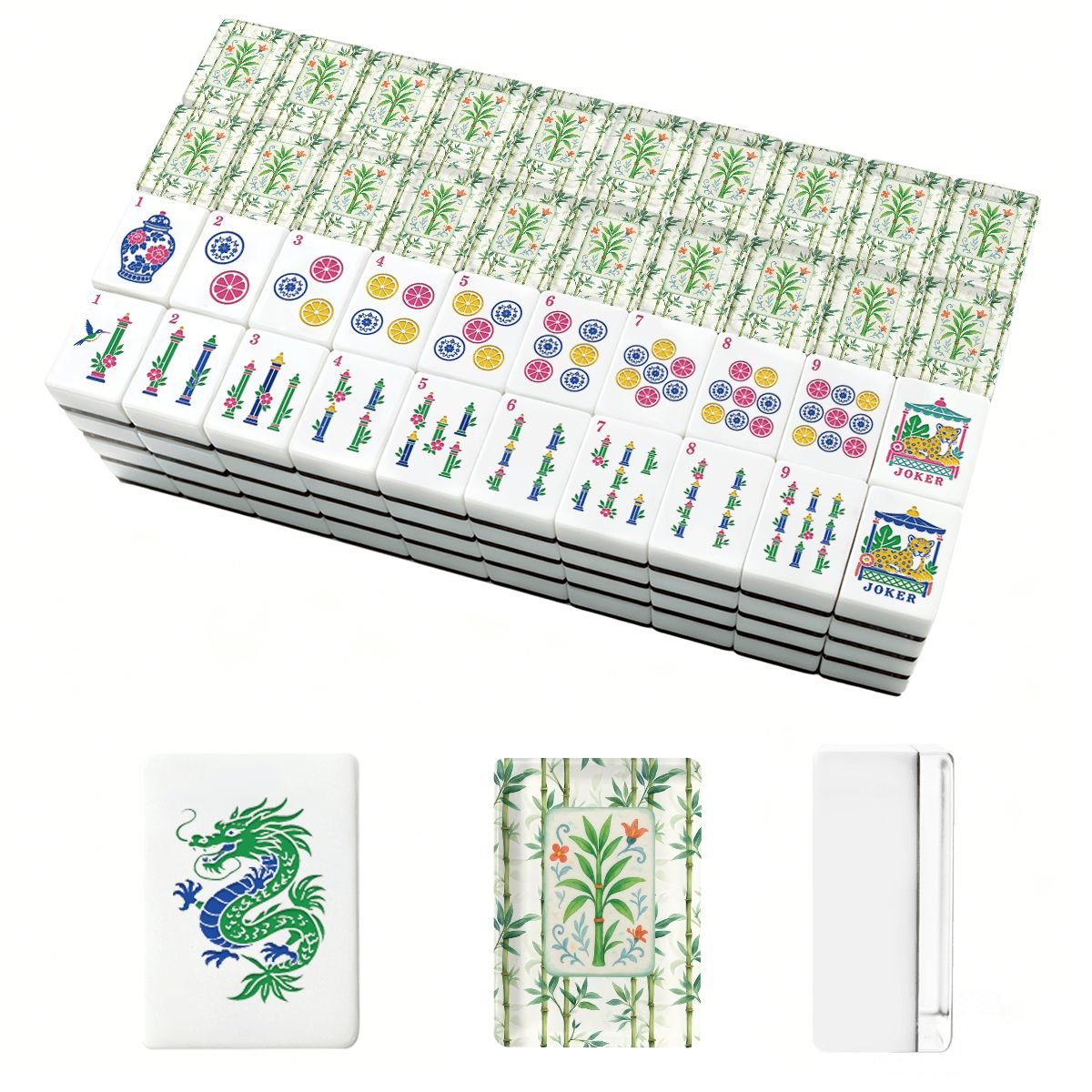 Bamboo In Bloom Chinoiserie Mahjong Tiles And Carry Case American Mahjong Tiles