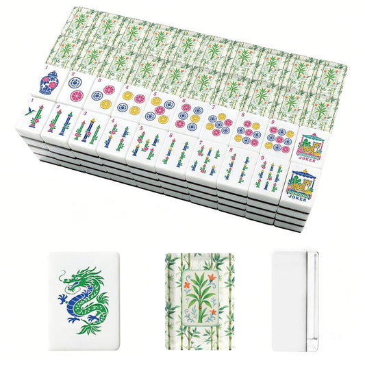 Bamboo In Bloom Chinoiserie Mahjong Tiles And Carry Case American Mahjong Tiles - Splash Of Mahj And Color Co.