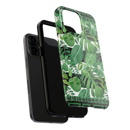 Tropical Mahjong Phone Case Tough Phone Case, Monstera Boho Style