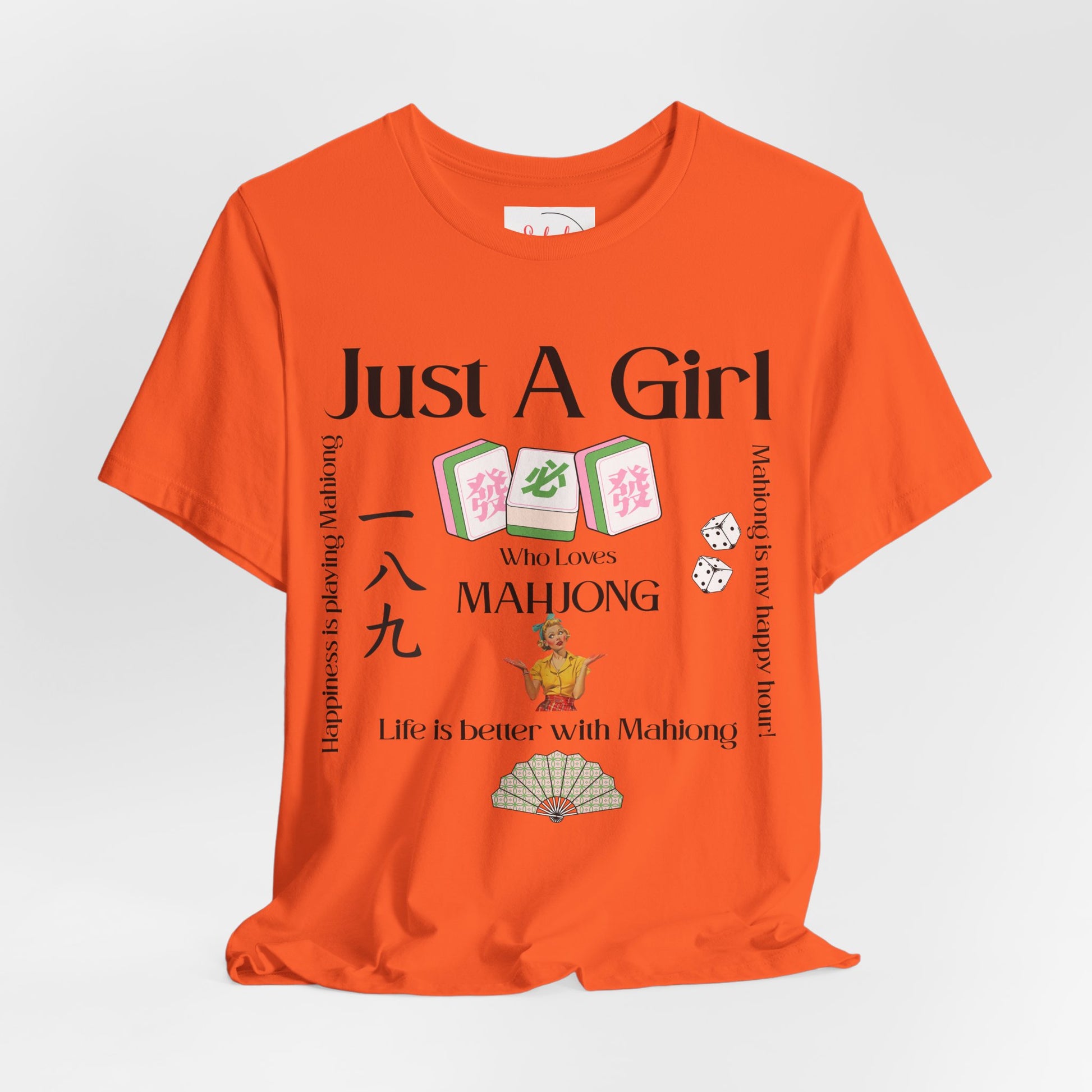 Just A Girl Who Loves Mahjong T-Shirt | Mahjong Tiles, Fan Graphic - Splash of Color Co.