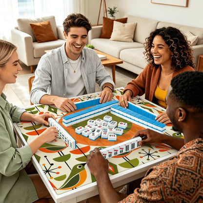 The Mod Squad Bird Club Mahjong Mat Sleek Surface - Splash Of Mahj And Color Co.