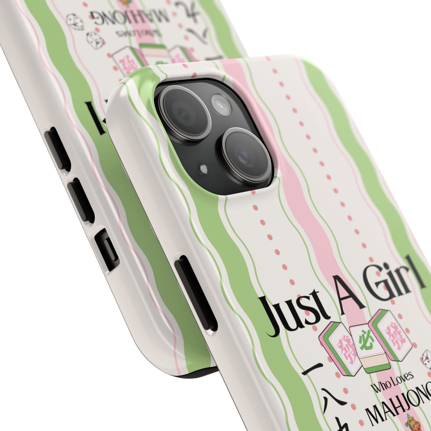 Just A Girl Who Loves Mahjong Phone Case | Mahjong Tiles Pattern - Splash of Color Co.