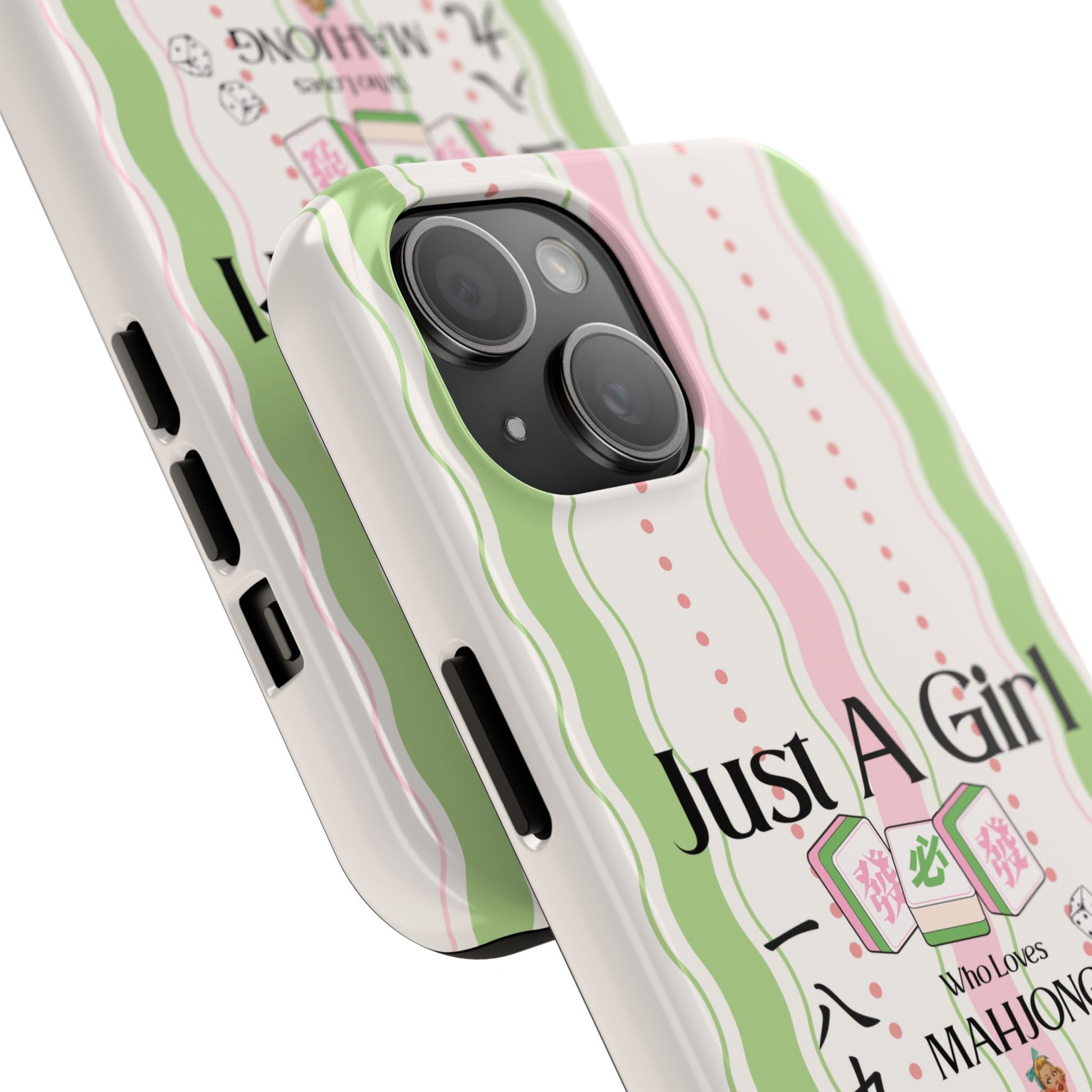 Just A Girl Who Loves Mahjong Phone Case | Mahjong Tiles Pattern - Splash of Color Co.