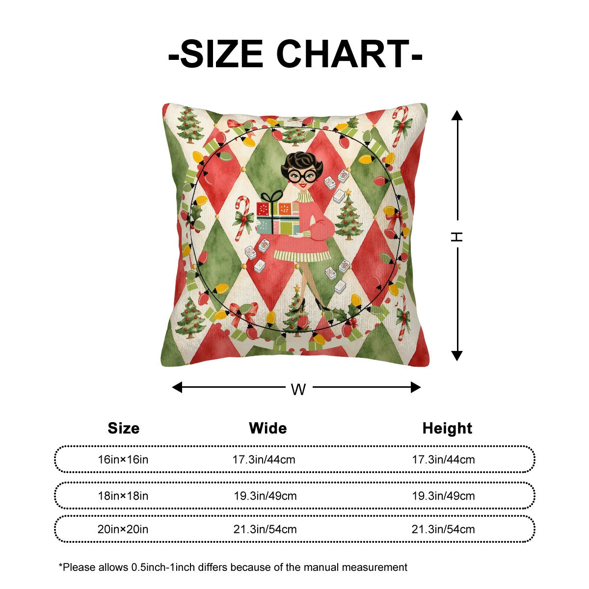 Mod Berry And Bright Christmas Corduroy Throw Pillow