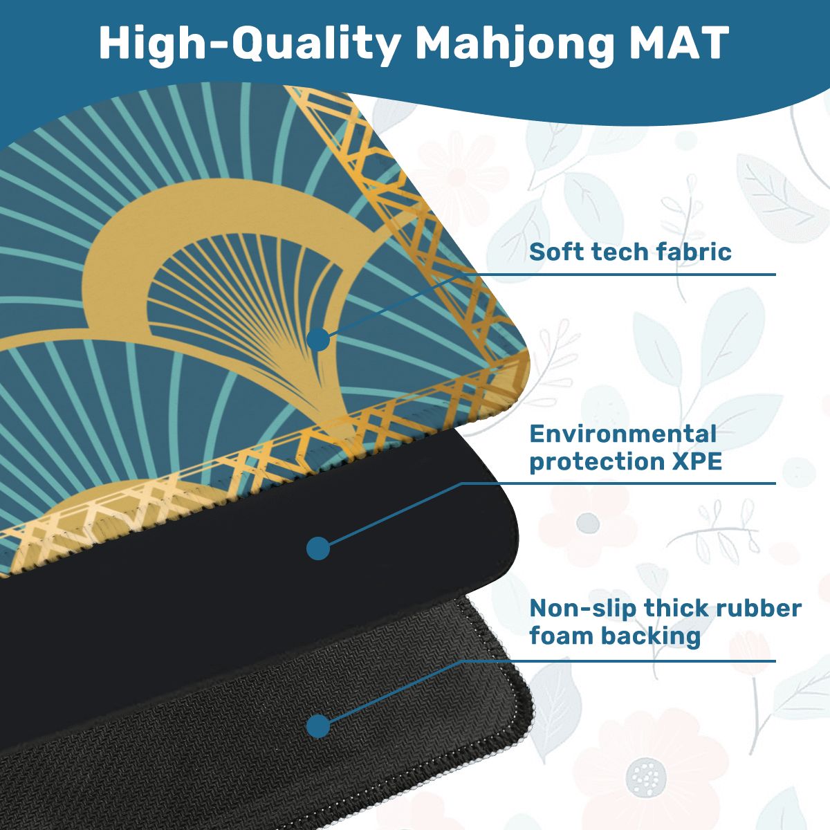 Art Deco Mahjong Mat Lady Luck’s Teal Lounge - Splash of Color Co.