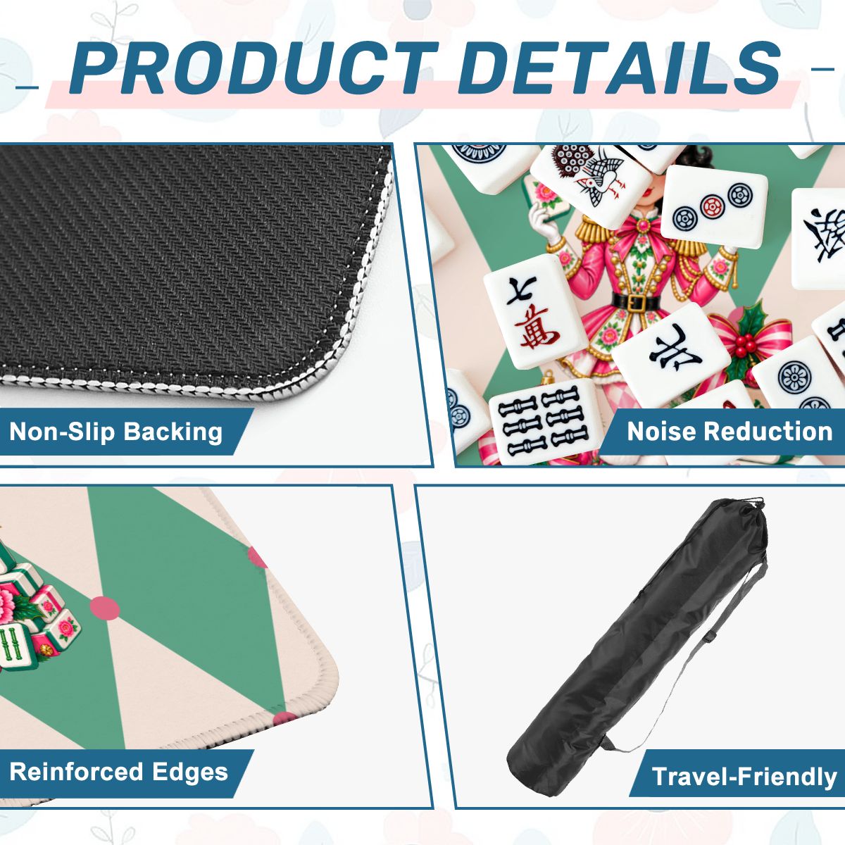 Christmas Harlequin Mahjie Nutcracker Mahjong Mat
