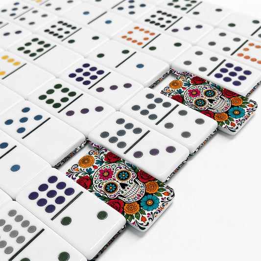 Day Of The Dead Mexican Train Dominoes Set - Splash Of Mahj And Color Co.