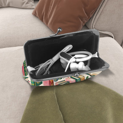 Book Lover Women's Leather Kiss Lock Coin Purse - Splash Of Mahj And Color Co.