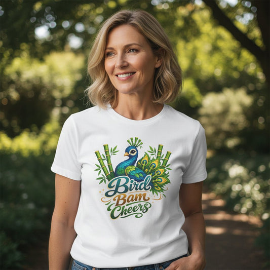 Bird Bam Cheers Peacock Mahjong Graphic T-Shirt - Splash of Color Co.
