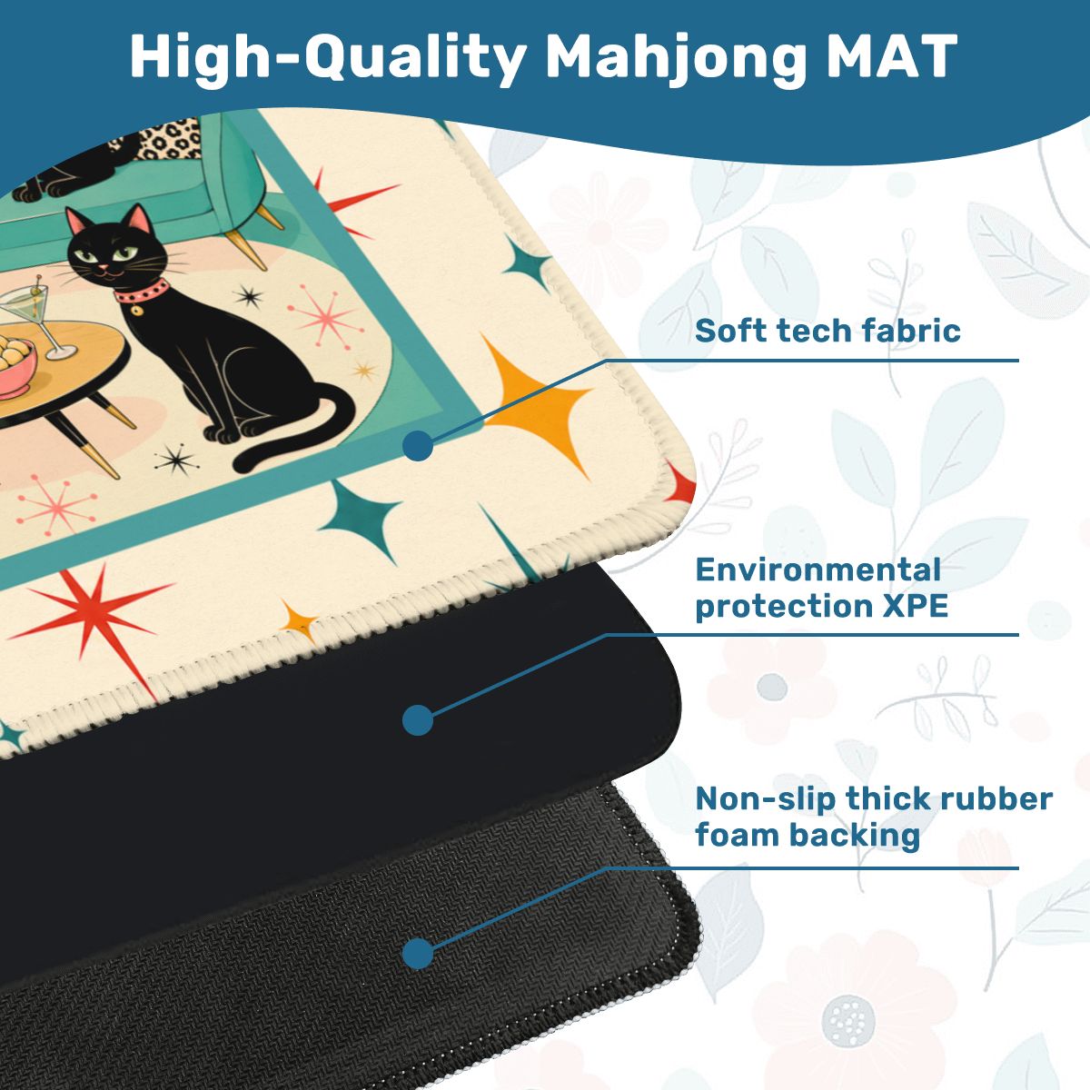 The Cool Cats Mahj Club Modcentric Mahjong Mat