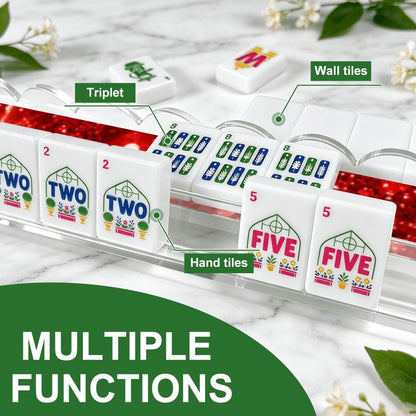 Putting On The Glitz Red Extended Mahjong Rack Set of 4 Scalloped Magnetic Tile Pusher - Splash Of Mahj And Color Co.