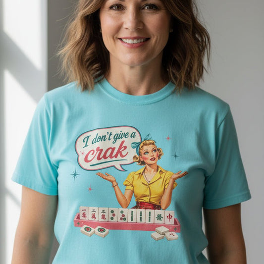 I Don’t Give a Crak Funny Mahjong T-Shirt - Splash Of Mahj And Color Co.