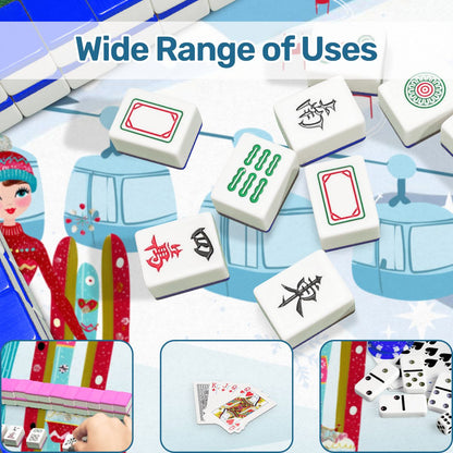 Ski Bunny Hills Winter Christmas Mahjong mat