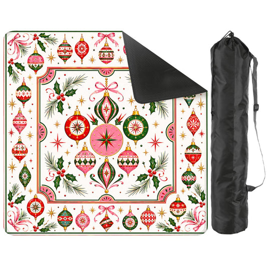 Shiny Brite Vintage Christmas Ornaments Mahjong Holiday Mat - Splash Of Mahj And Color Co.