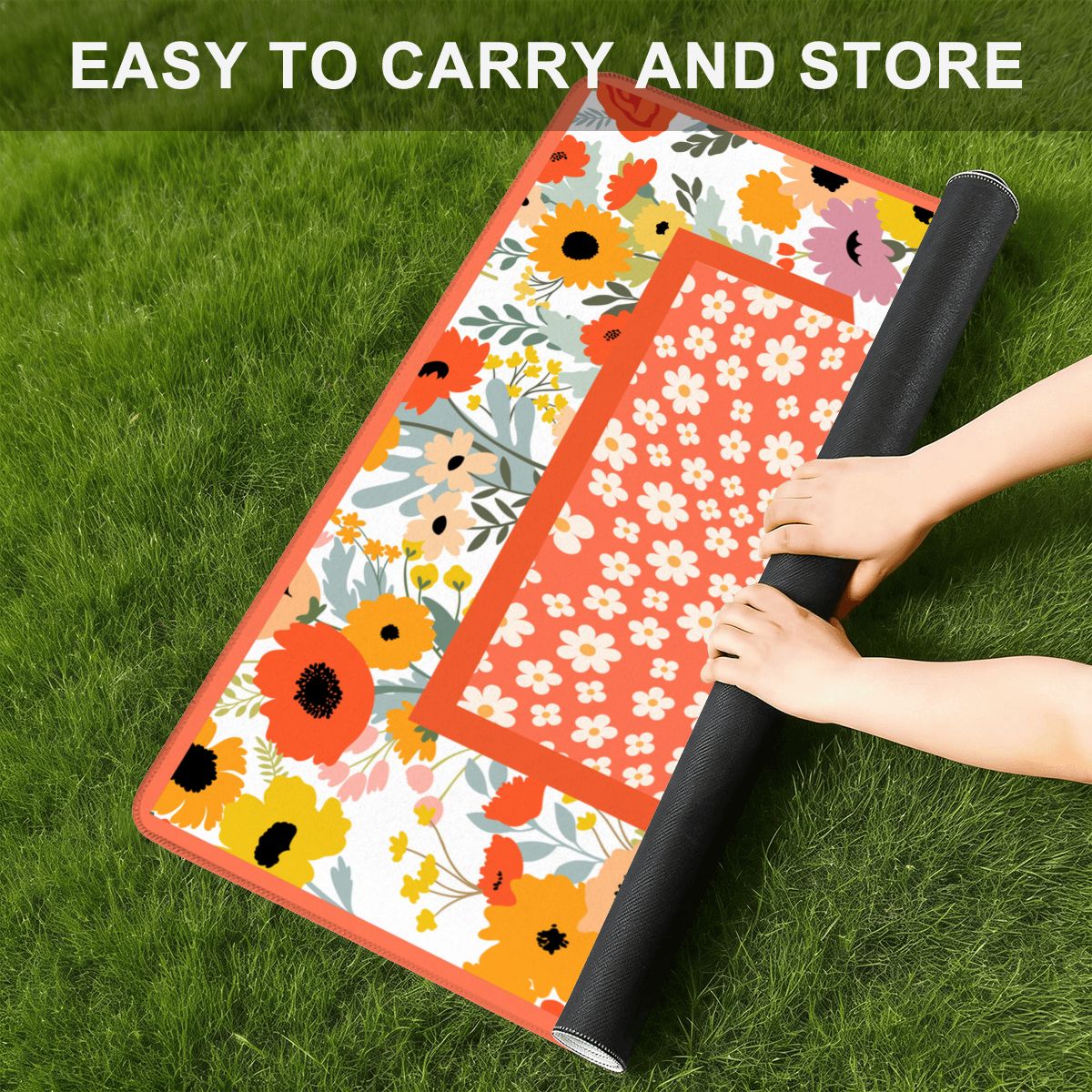 Mini Mahjong Mat Modern Floral Daisy  (Ship Rolled up)