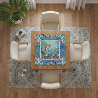 Under The Sea Mermaid Scalloped Mahjong Mat