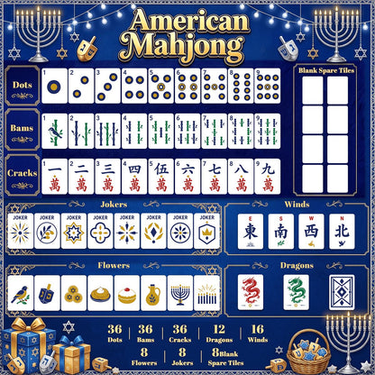 Mazel & Mitzvah Heritage Hanukkah Mahjong Tiles And Carry Case