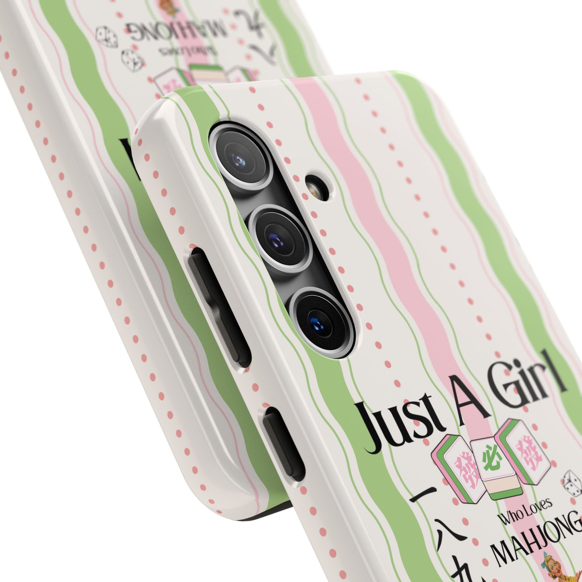Just A Girl Who Loves Mahjong Phone Case | Mahjong Tiles Pattern - Splash of Color Co.