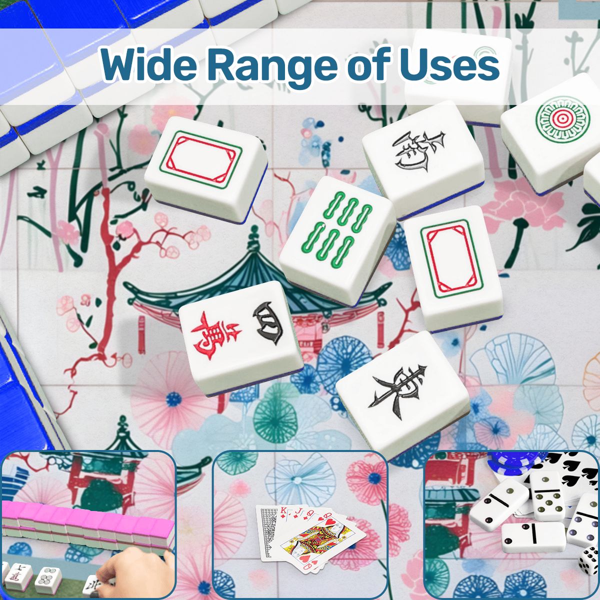 Malachite Mahjong Mat Asian Motif - Splash of Color Co.