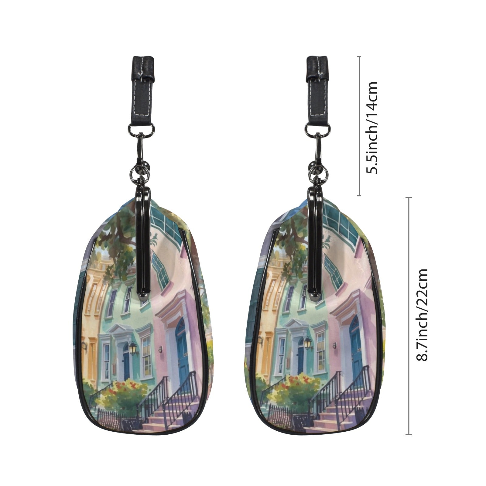 Charleston South Carolina Rainbow Row Preppy Vintage Kisslock Handbag/Shoulder Bag - Splash of Color Co.