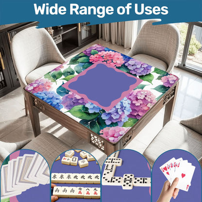 Watercolor Hydrangea Blooms In Purple Pink Pastel Mahjong Mat - Splash of Color Co.