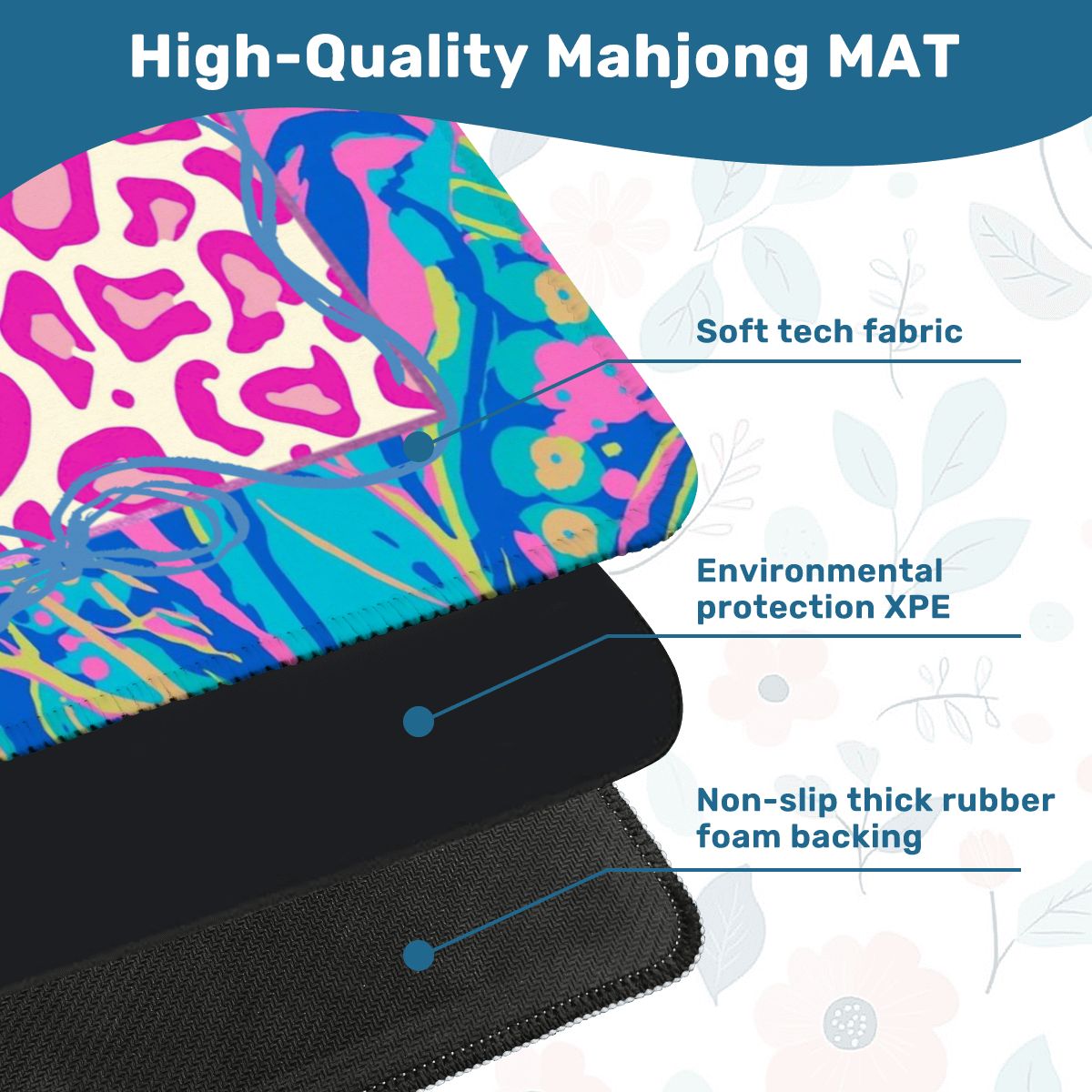 Preppy Pastel Whimsy Garden Club Mahjong Mat - Splash of Color Co.