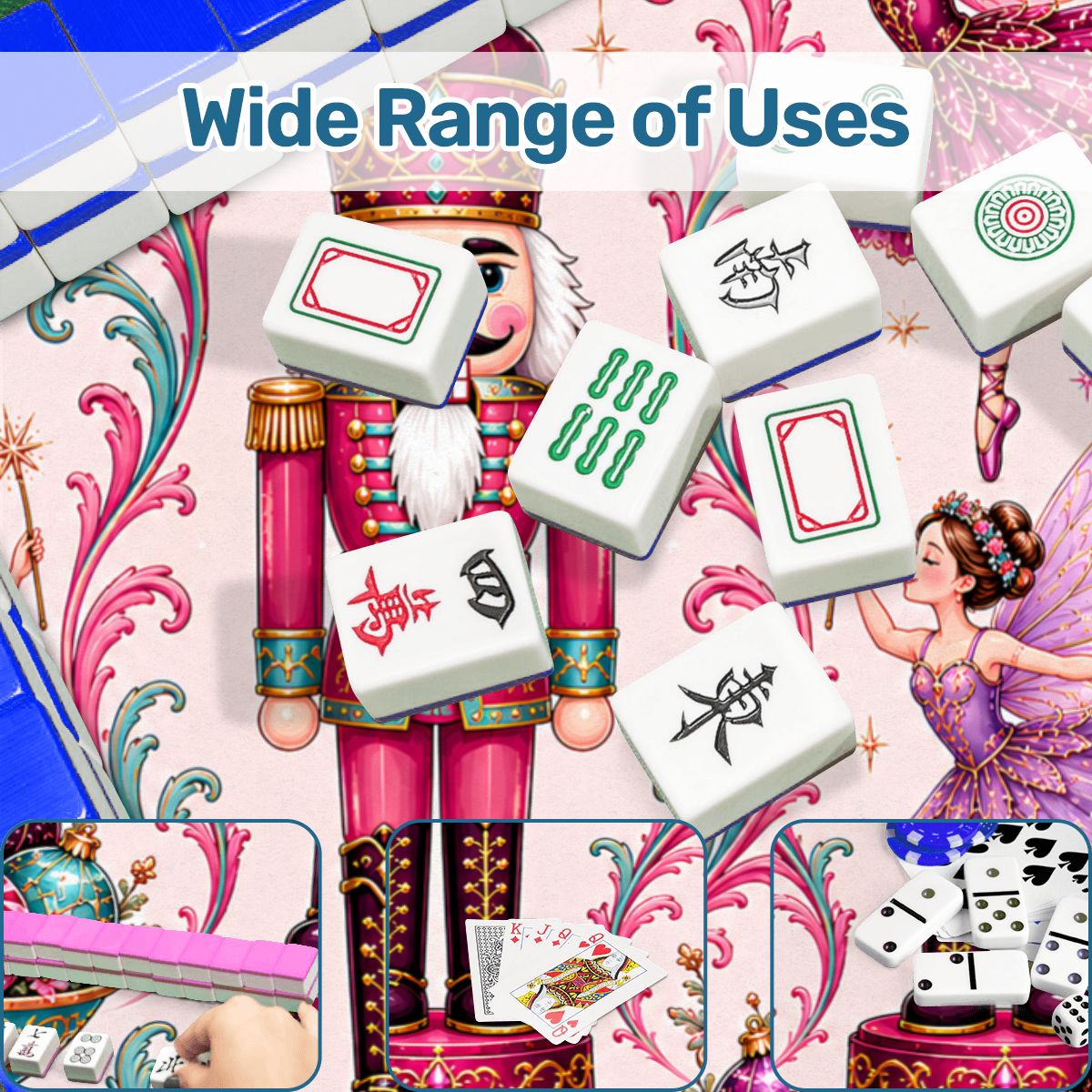 Sugar Plum Holiday Nutcracker Christmas Mahjong Mat - Splash Of Mahj And Color Co.
