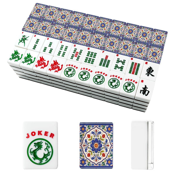 Pottery Porcelein Designed American Mahjong Tile Set And Carry Bag - Splash of Color Co.