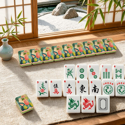 Pickleball Pungs And Pongs 4Layer American Mahjong Tiles Set And Carry Case