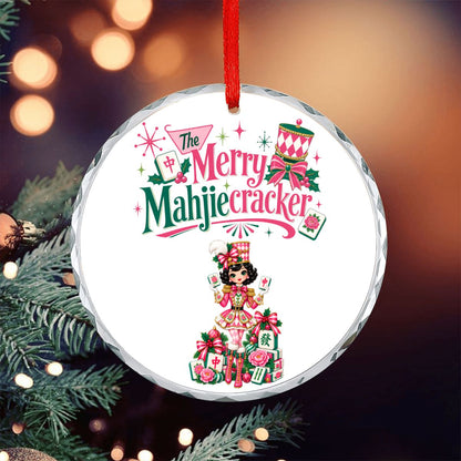 The Merry Mahjiecracker Mahjong Lover Christmas Glass Ornament
