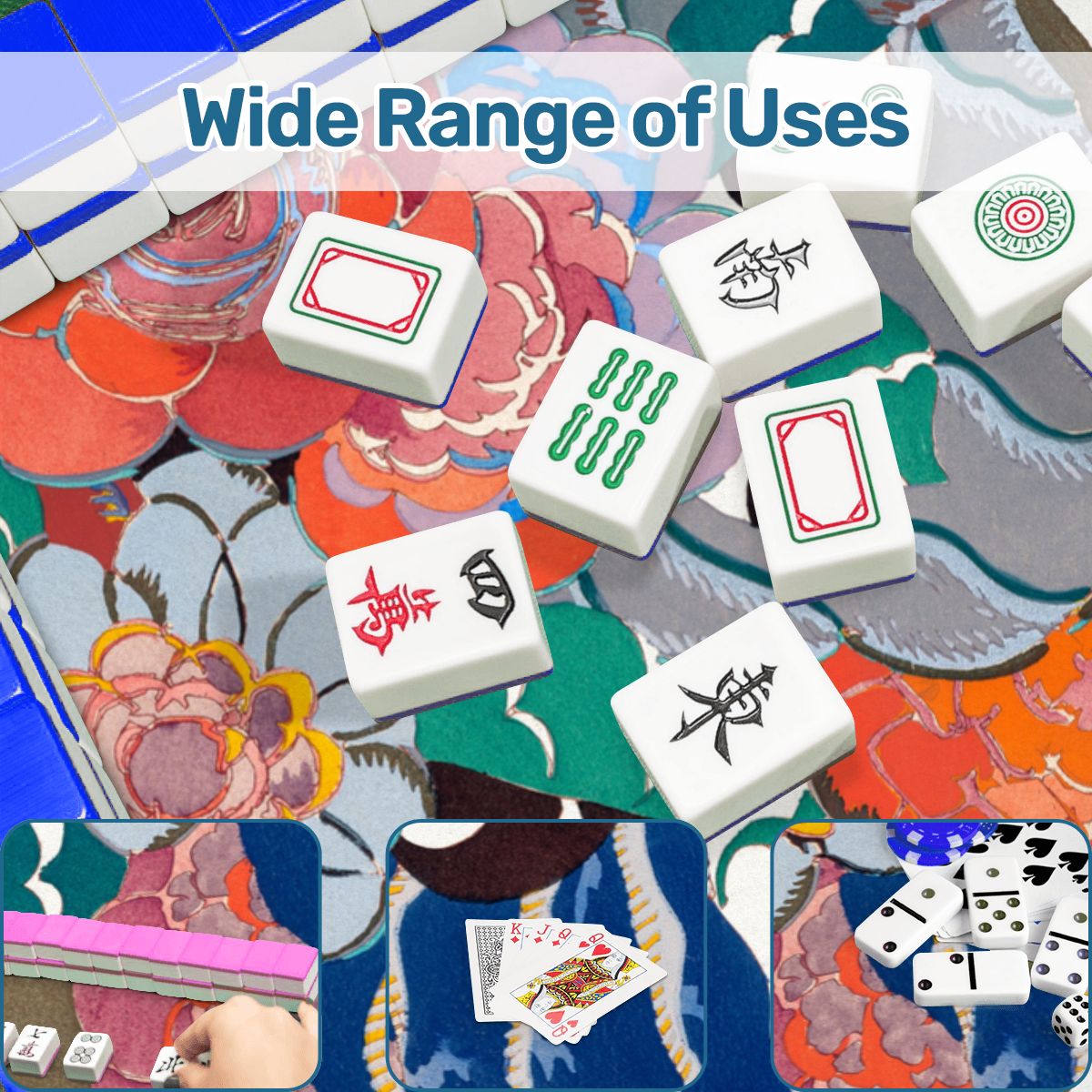 Art Deco Floral Bouquet Mahjong Mat - Splash of Color Co.