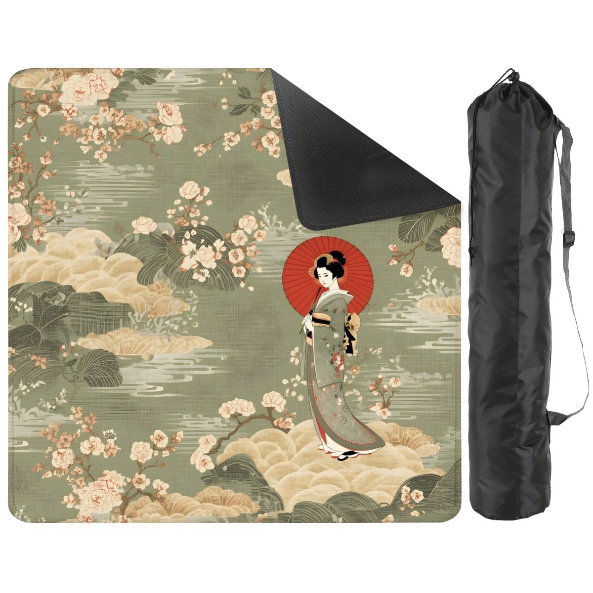 Giesha Girl Japanese Floral Mahjong Mat - Splash of Color Co.